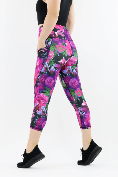 Serenity Flora - Hybrid 2.0 - Leg Pockets - Capri Leggings Hybrid Capri Leggings Pawlie   