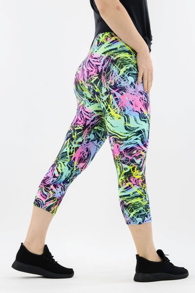 Neon Surge - Casual - Capri Leggings Casual Capri Leggings Pawlie   