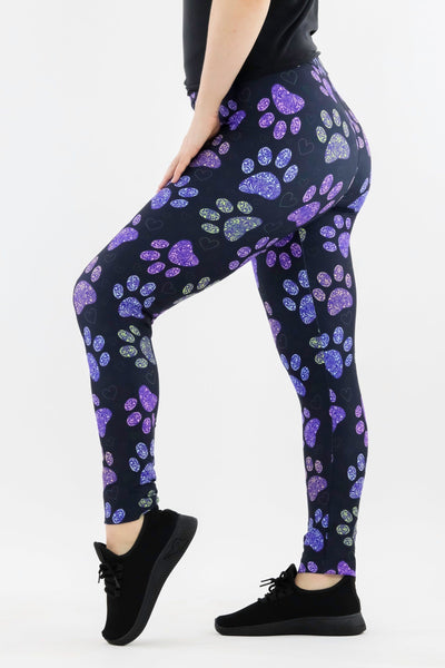 Floral Paws - Casual - Long Full Leggings Casual Full Leggings Pawlie   