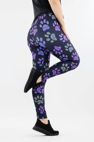 Floral Paws - Casual - Long Full Leggings Casual Full Leggings Pawlie   