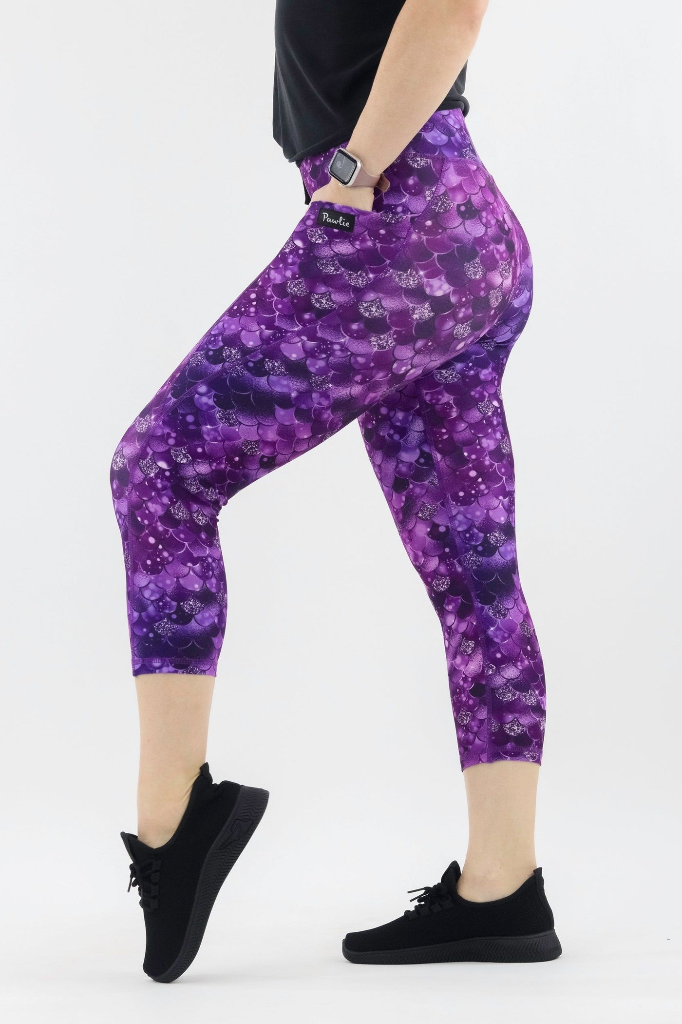 Royal Mermaid - Hybrid 2.0 - Leg Pockets - Capri Leggings Hybrid Capri Leggings Pawlie   