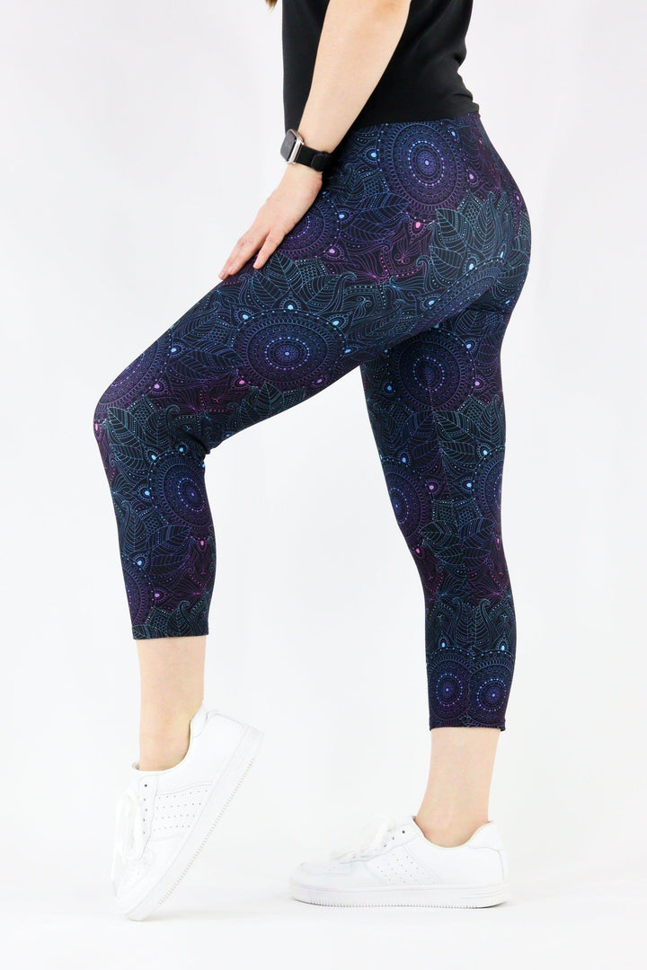 Holographic Mandala - Casual Capri Leggings Casual Capri Leggings Pawlie   