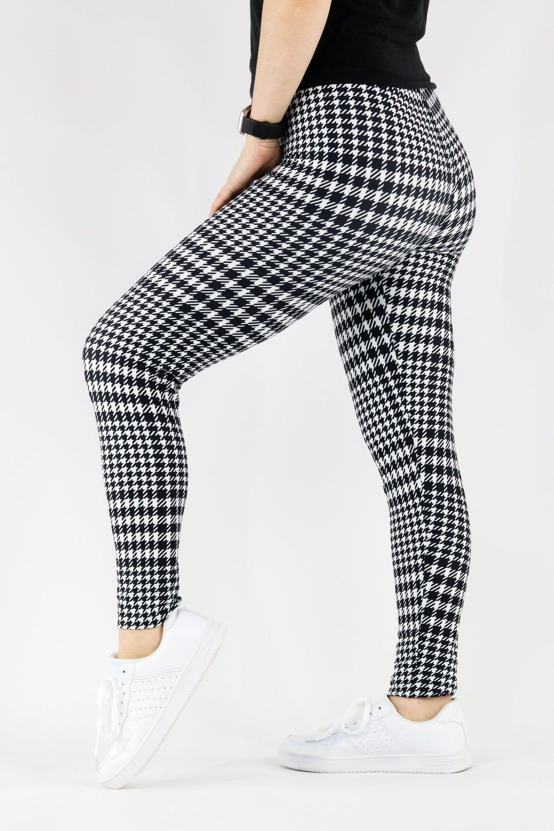 Houndstooth - Casual - Long Full Leggings Casual Full Leggings Pawlie   