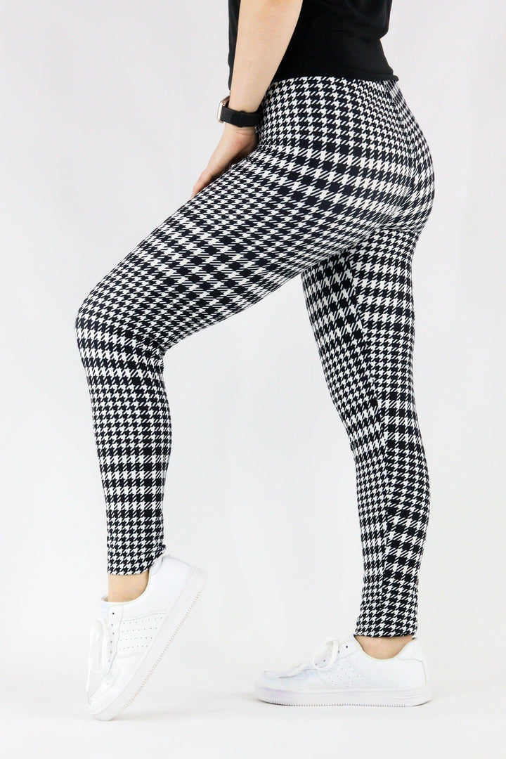 Houndstooth - Casual - Long Full Leggings Casual Full Leggings Pawlie   