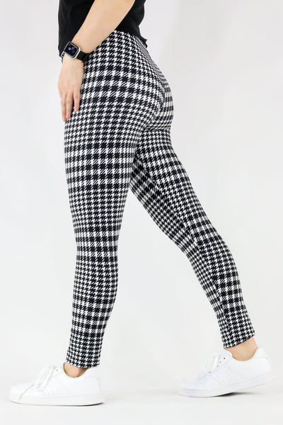 Houndstooth - Casual - Long Full Leggings Casual Full Leggings Pawlie   