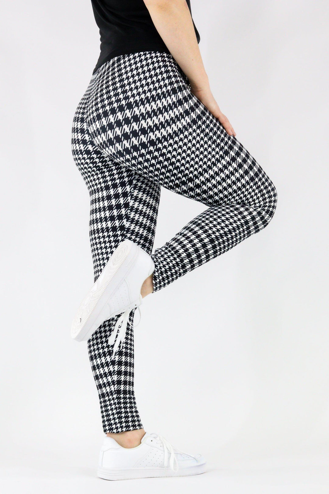 Houndstooth - Casual - Long Full Leggings Casual Full Leggings Pawlie   