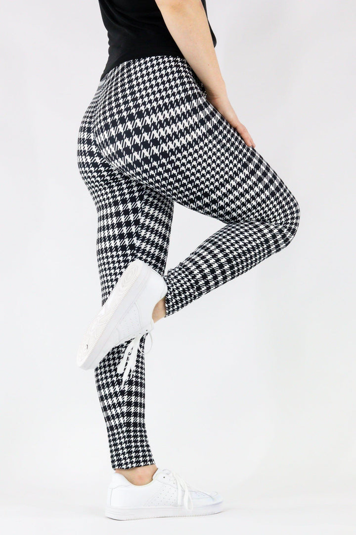 Houndstooth - Casual - Long Full Leggings Casual Full Leggings Pawlie   