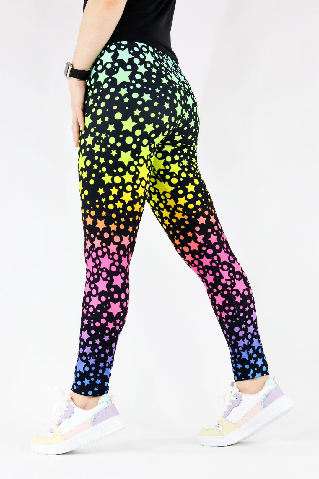 Rainbow Star Cluster - Casual - Long Full Leggings Casual Full Leggings Pawlie   