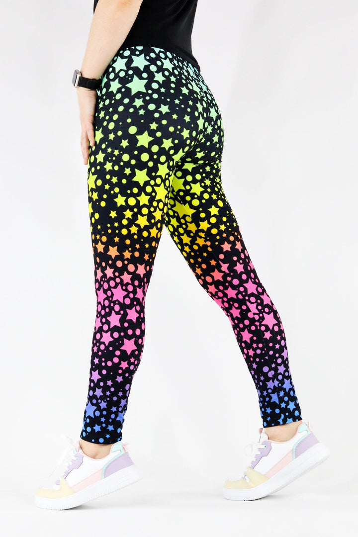 Rainbow Star Cluster - Casual - Long Full Leggings Casual Full Leggings Pawlie   
