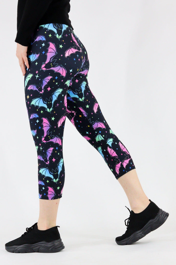 Neon Bats - Casual Capri Leggings Casual Capri Leggings Pawlie   