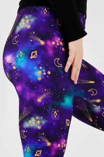 Sparkle Space - Casual - Long Full Leggings Casual Full Leggings Pawlie   