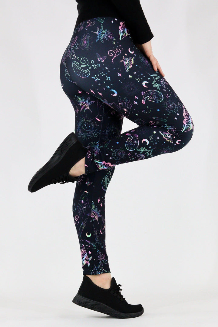 Holographic Witch - Casual Full Leggings Casual Full Leggings Pawlie   