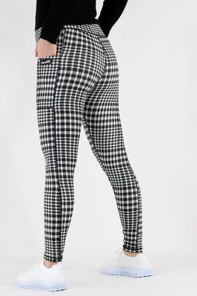 Houndstooth - Hybrid 1.0 Pocket Full Leggings Hybrid Full Leggings Pawlie   