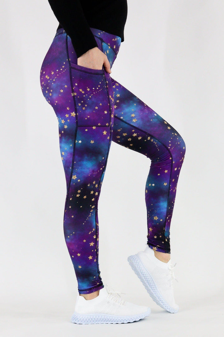 Universe Shimmer - Hybrid 1.0 Pocket Full Leggings Hybrid Full Leggings Pawlie   