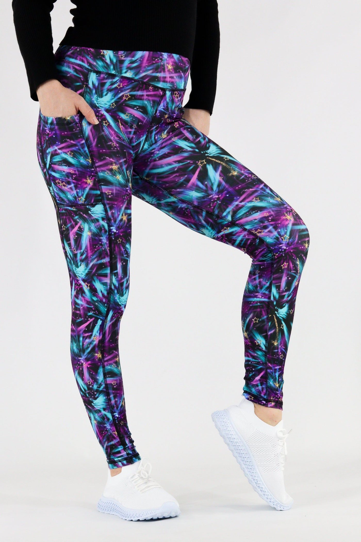 Firework Sky - Hybrid 1.0 Pocket Full Leggings Hybrid Full Leggings Pawlie   