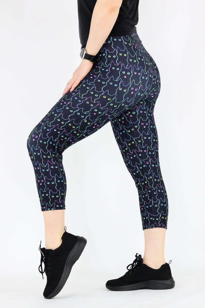 Lucky Cats - Casual Capri Leggings Casual Capri Leggings Pawlie   