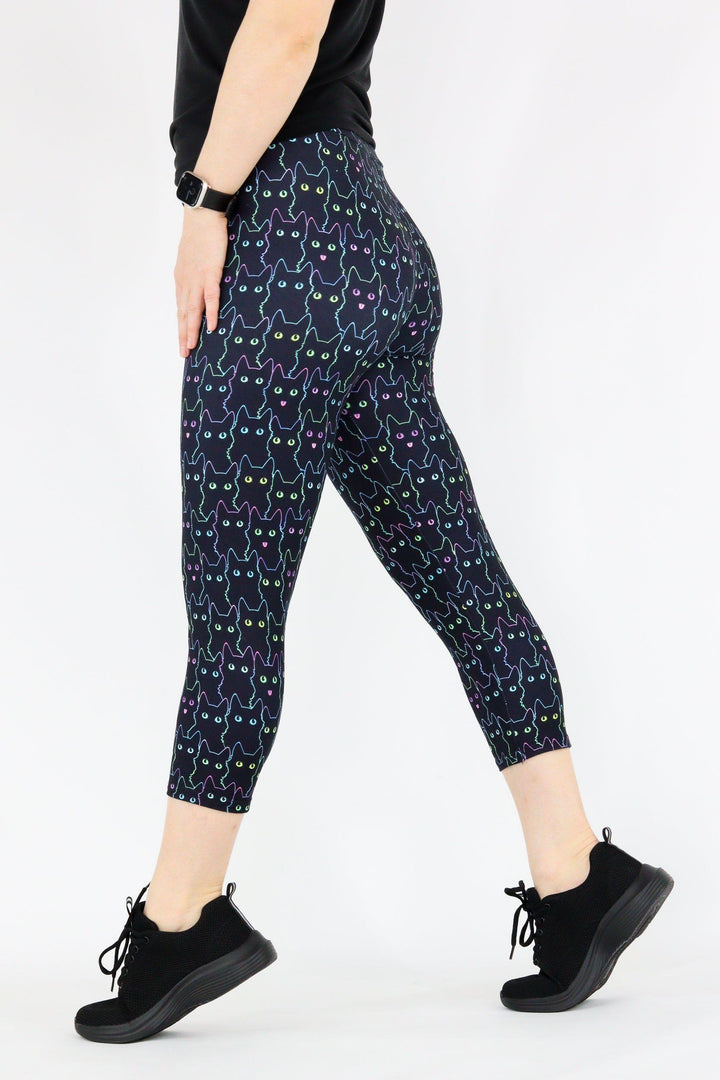 Lucky Cats - Casual Capri Leggings Casual Capri Leggings Pawlie   