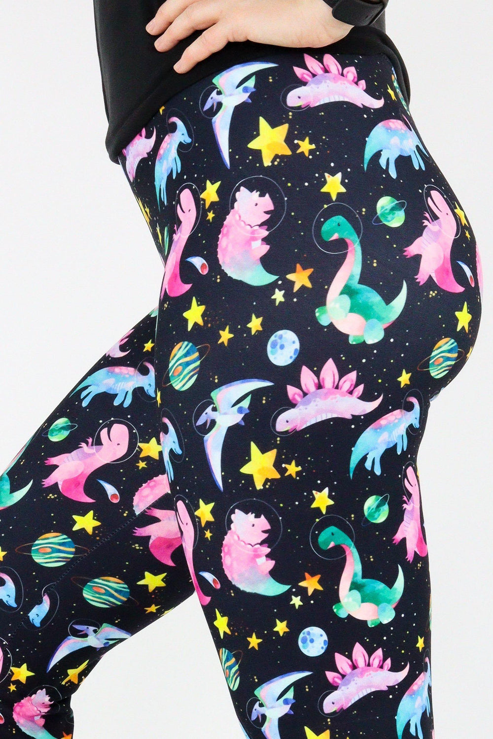 Space Dinosaur - Casual Capri Leggings Casual Capri Leggings Pawlie   