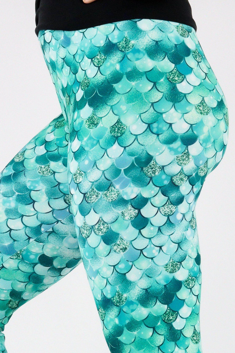 Aquamarine Mermaid - Casual - Long Full Leggings Casual Full Leggings Pawlie   