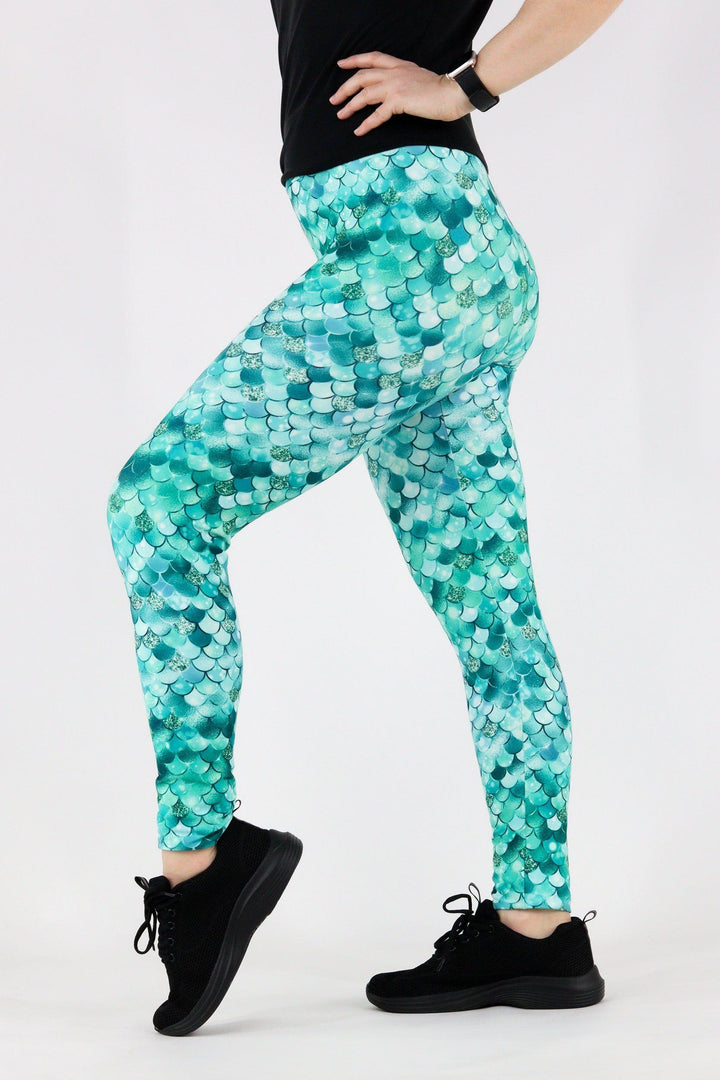 Aquamarine Mermaid - Casual - Long Full Leggings Casual Full Leggings Pawlie   