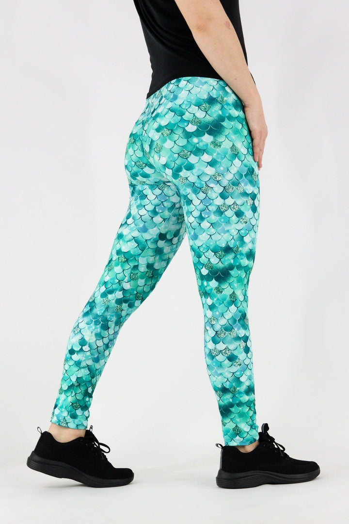 Aquamarine Mermaid - Casual - Long Full Leggings Casual Full Leggings Pawlie   