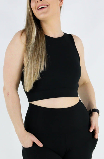 Black - Hybrid - Reversible Crop Top Hybrid Crop Top Pawlie   