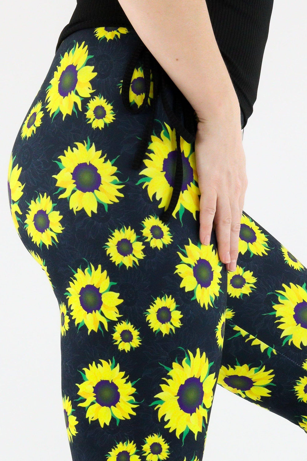 Watercolour Sunflower - Casual Capri Leggings Casual Capri Leggings Pawlie   