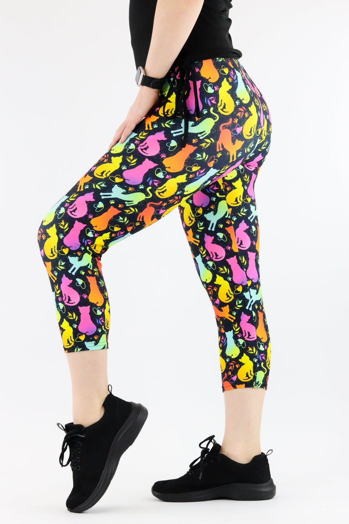 Shine Kitty - Casual Capri Leggings Casual Capri Leggings Pawlie   