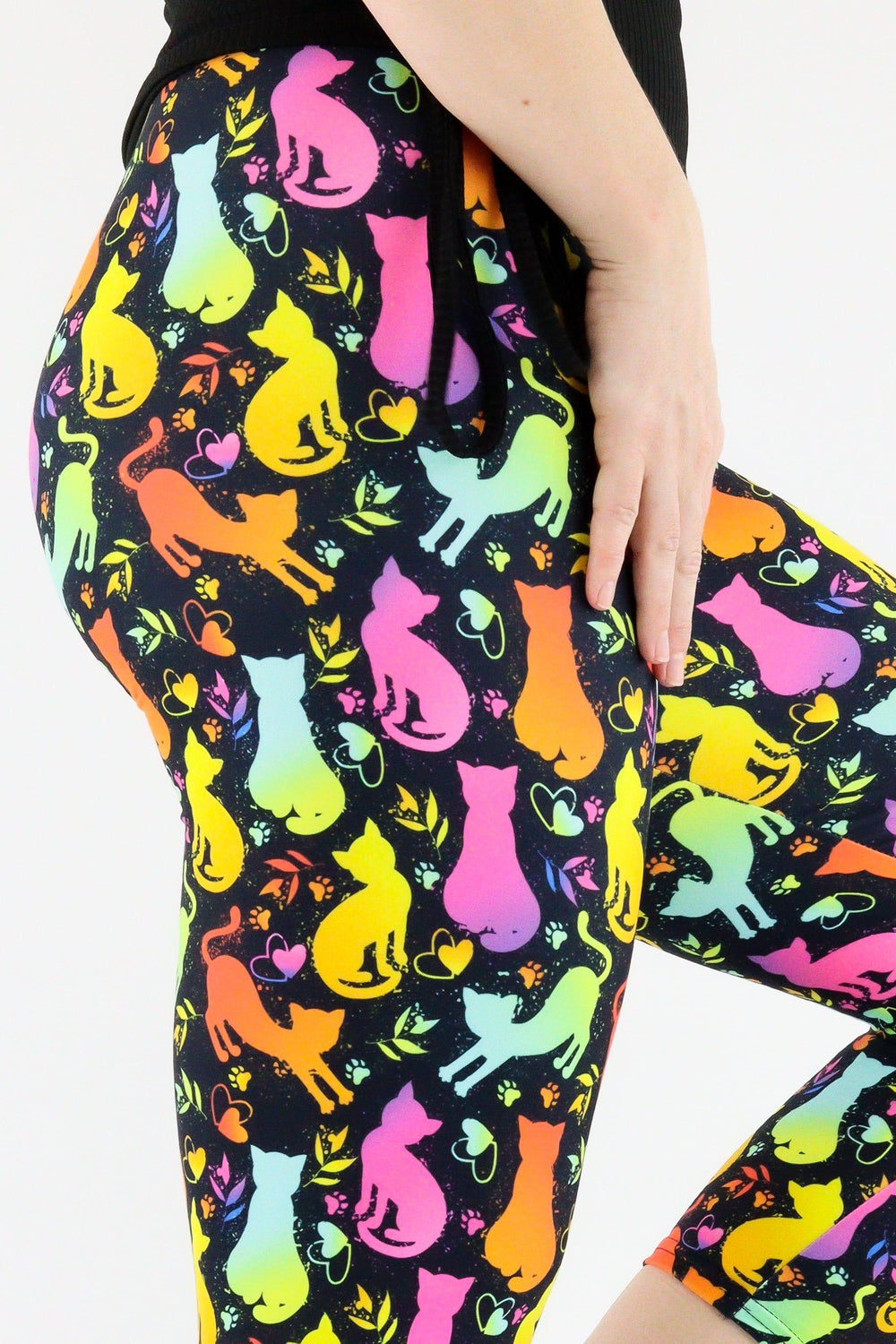 Shine Kitty - Casual Capri Leggings Casual Capri Leggings Pawlie   